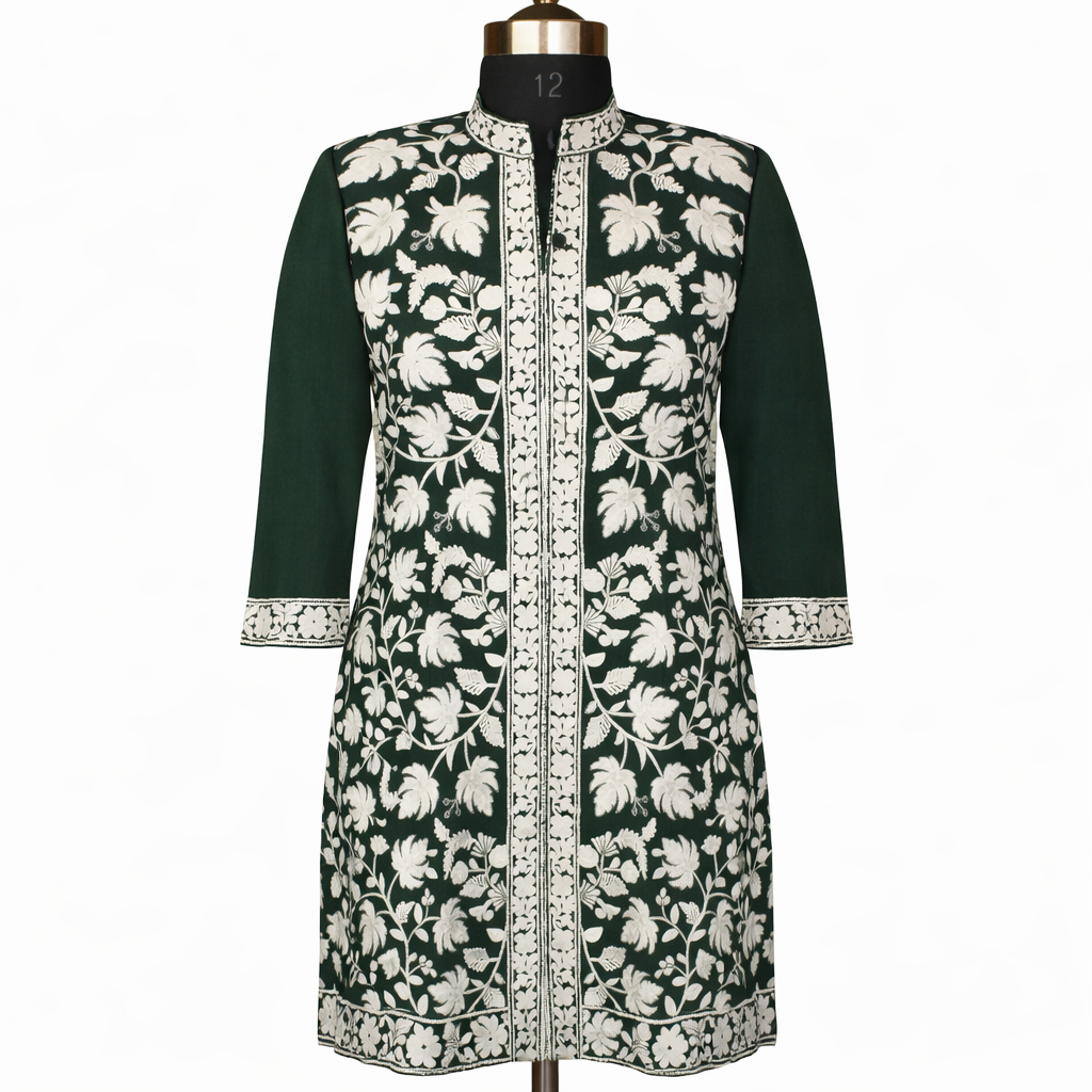 Long Cotton Kurti Machine Embroidery