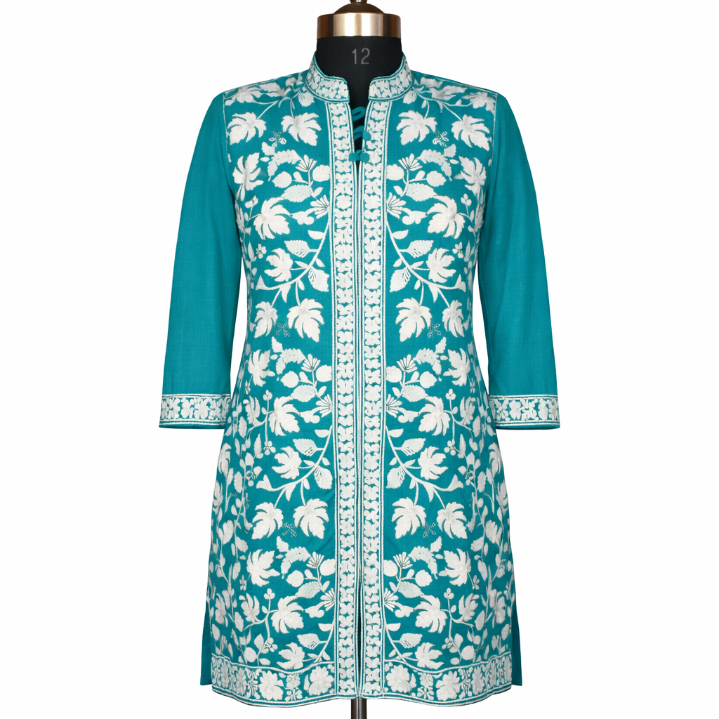 Long Cotton Kurti Machine Embroidery