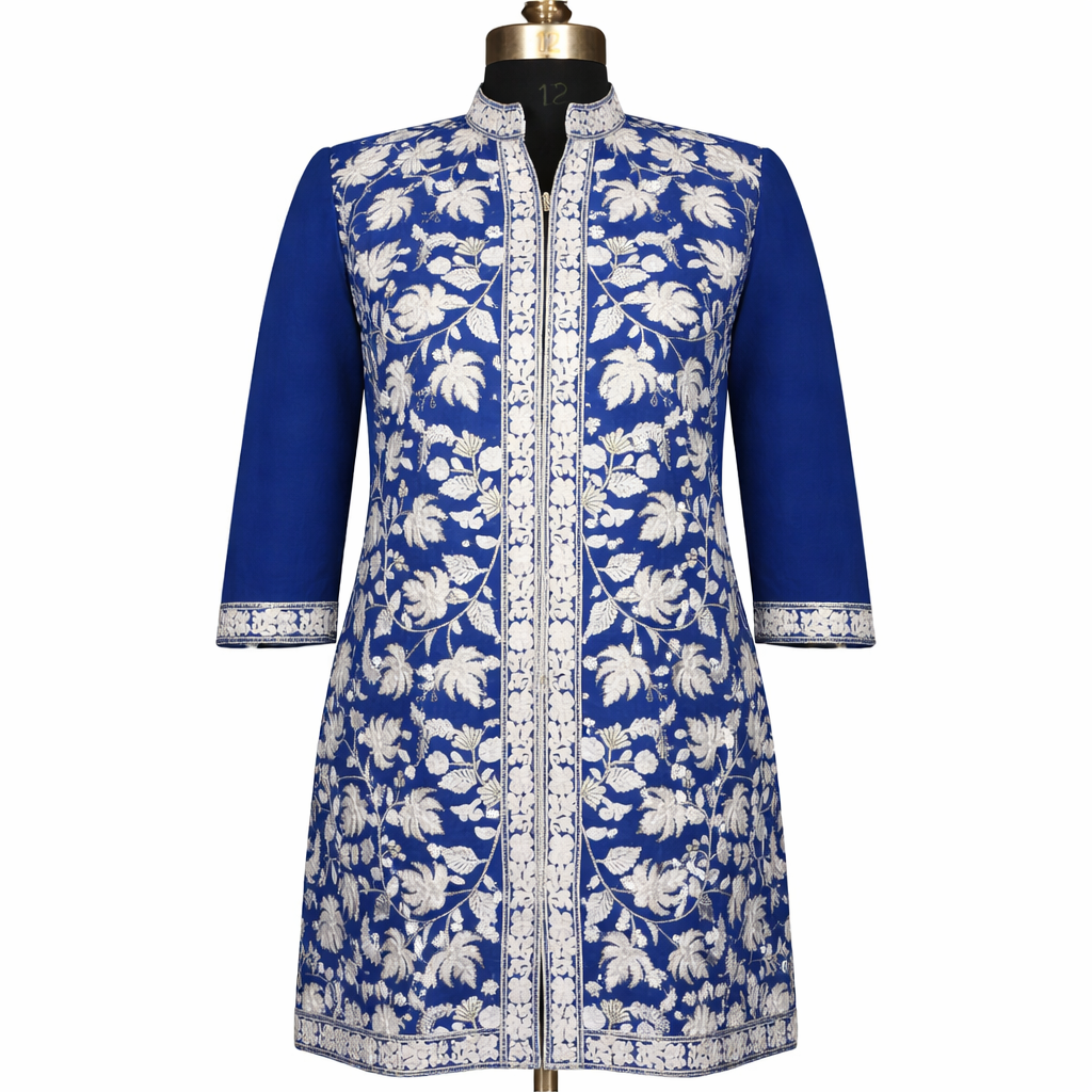 Long Cotton Kurti Machine Embroidery