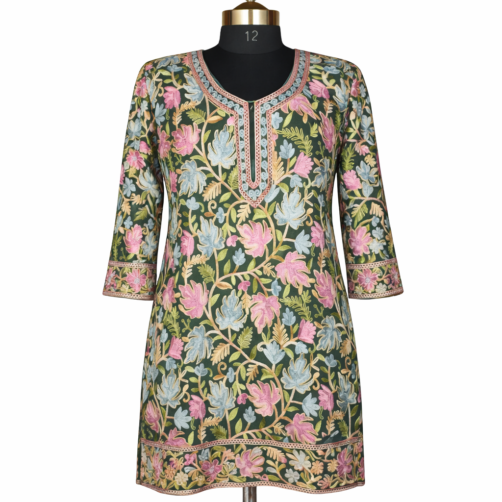 Long Georgette Kurti Machine Embroidery