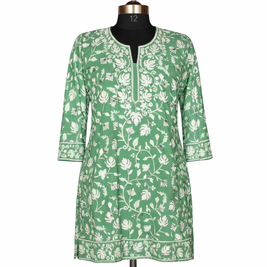 Long Georgette Kurti Machine Embroidery