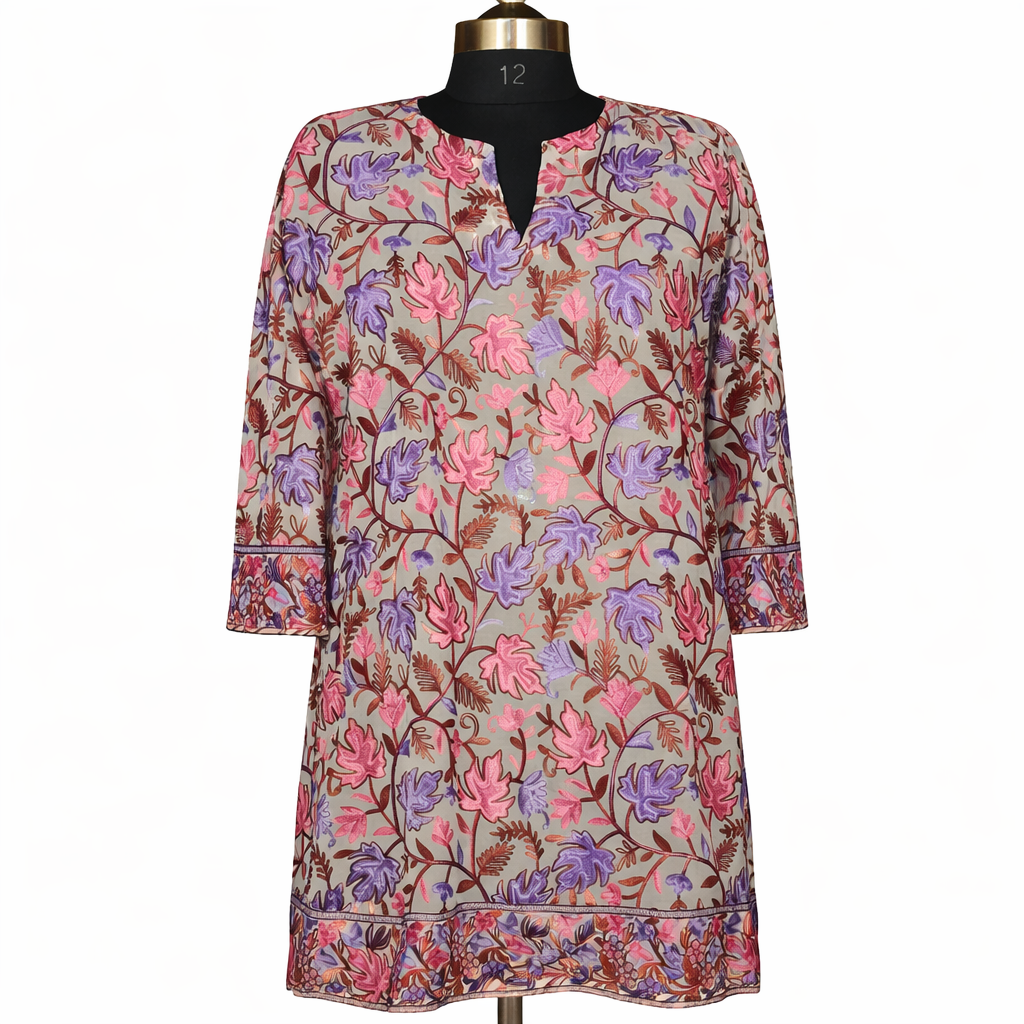 Long Georgette Kurti Machine Embroidery