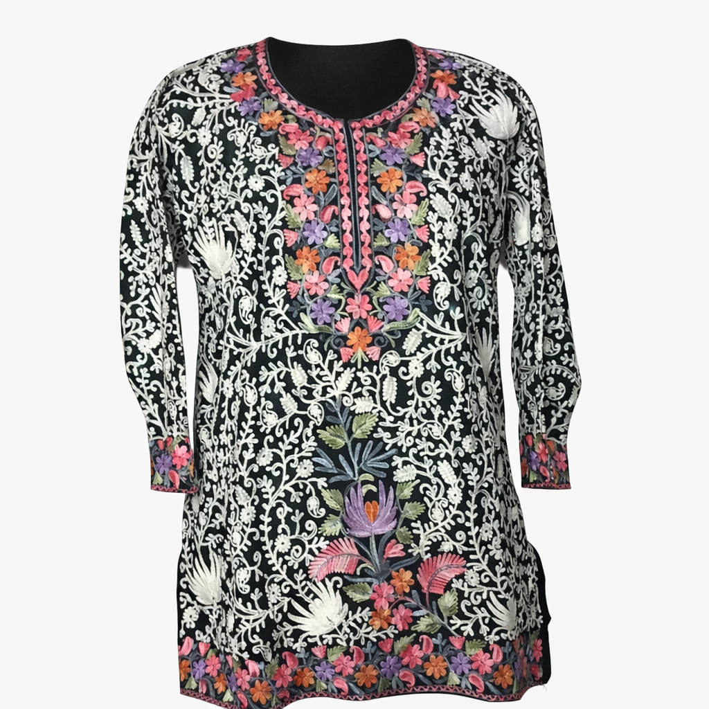 Short Georgette Kurti Machine Embroidery