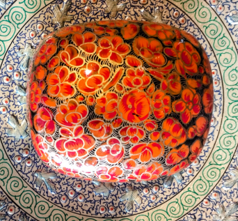 Paper Mache Box with Round Lid 3x3 inch