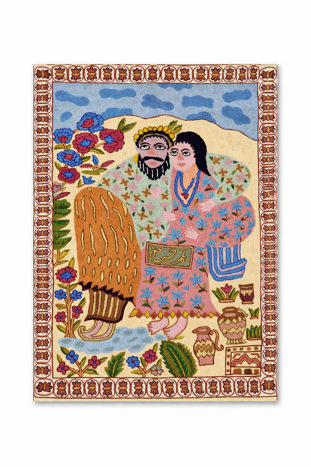 Hand Embroidery Wall Piece 2x3 Ft