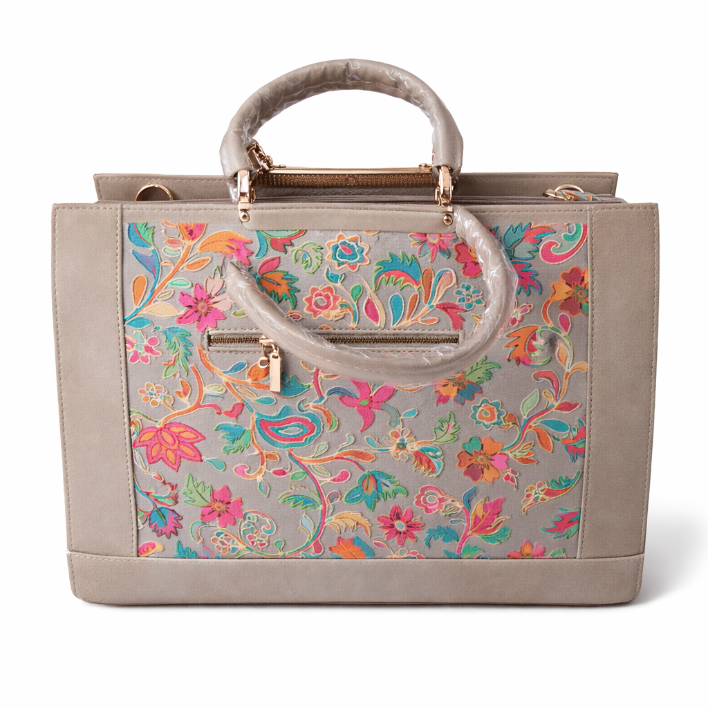 Kalamkari Print Purse with Laptop Pocket