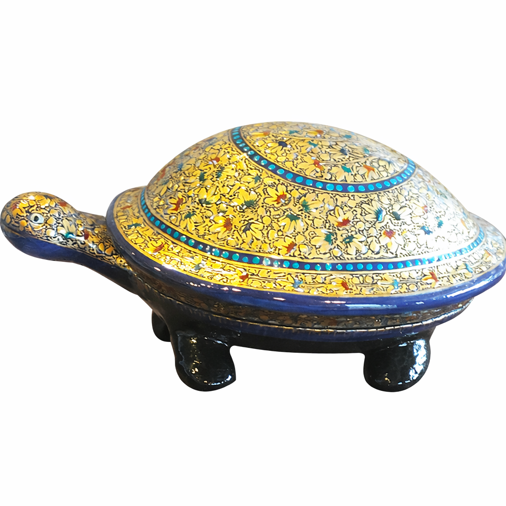 Paper Mache Art Turtle Shape Box