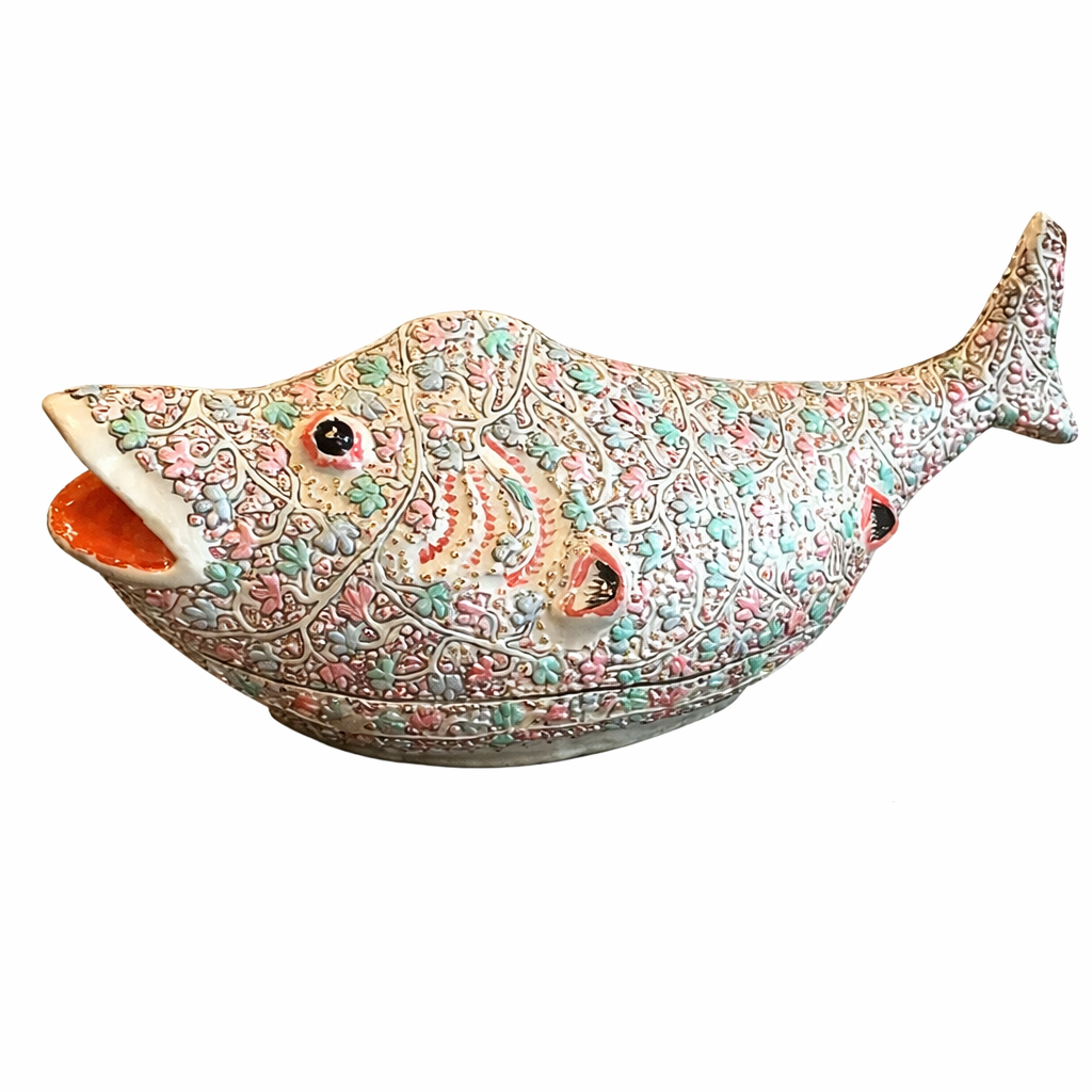 Paper Mache Art Fish Shape Box
